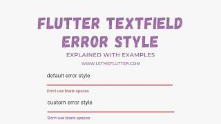 Flutter Textfield Error Style | Flutter Tutorial | Flutter For Beginners