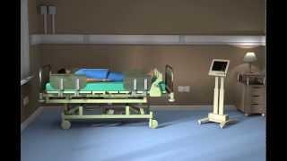 ICU hospital bed . Blender scene YafaRay