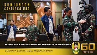 Kasad Jenderal TNI Andika Perkasa Menerima Kunjungan Sandiaga Uno⁣