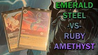 🟢 EMERALD STEEL (2nd) VS RUBY AMETHYST (1st) - Game 2 - Disney Lorcana Live Meta Gameplay