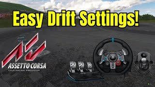 EASY Steering Wheel Settings for DRIFTING in Assetto Corsa - Logitech G29/G920 Guide 4K