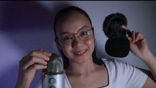 ASMR Fast Mic Scratching & Rubbing (bare/fluffy/sponge) with mouthsounds