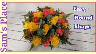 How to make an All Round flower arrangement - Posy Arrangement - Circular arrangement