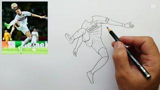 How To Draw Mbappe With a Football // Portrait Drawing Step-by-Step Tutorial