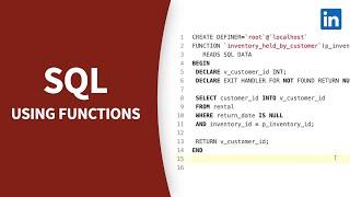 SQL Tutorial - Using functions