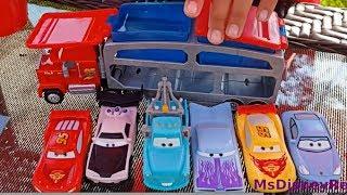 DISNEY Pixar Cars Color Changers Lightning McQueen Ramone Tow Mater Mack Dip & Dunk Trailer Toy