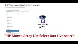 PHP Month Array List Select Box Live-search