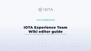 How to contribute and edit pages with the IOTA wiki editor