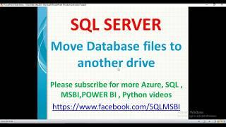 Move data files to another drive in sql | move mdf files to other drives in sql | sql dba tutorials