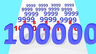 NUMBER MASTER — BIG NUMBERS: 100,000+ Gameplay (Run and Merge: 9999, 10000, x777 Reach)