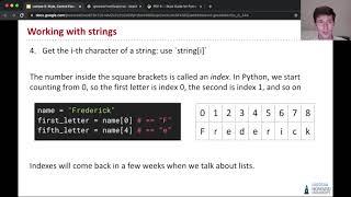 CSCI100: Lecture 5.5 - String Functions, Indexing