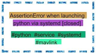 AssertionError when launching python via systemd [closed]