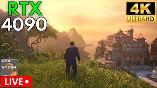  LIVE | Uncharted 4: RTX 4090 + Ryzen 9 5950X | 4K | Ultra Settings