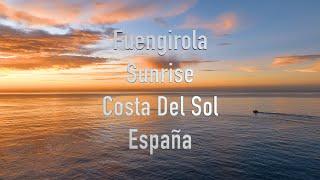 4K Cinematic - Panoramic Drone Flight - Fuengirola Sunrise - Costa Del Sol - Spain