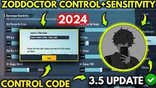 UPDATE 3.5 ZODDOCTOR SENSITIVITY 2024 (No Recoil) | PUBG MOBILE BEST SENSITIVITY 2024