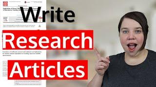 How to Write a Research Article for journal publication