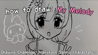 How to draw: My Melody Anime Girl | step by step | anime drawing tutorial