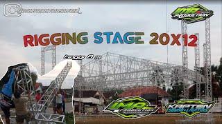 Proses pendirian Rigging stage Uk 20x12 , cek uji kelayaan kontruksi di lapangan.