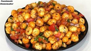 Makhana Chaat - Roasted Makhana Chaat For Weight Loss - Makhana Recipes - Healthy Snack Recipes