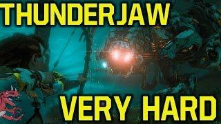 Horizon Zero Dawn gameplay - KILLING Thunderjaw on VERY HARD (Horizon Zero Dawn Thunderjaw guide)