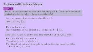 (Abstract Algebra 1) Partitions and Equivalence Relations