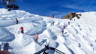 Härteste Ski-Abfahrt der Welt: Schweizer Wand (90%) in Les Portes du Soleil