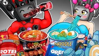 Speaker Woman Pregnant & Titan Speakerman Mukbang Convenience Store Red Blue Food |Cartoon Animation