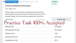 Is the ad relevant to the query Practice tasks || Toloka Tricks ||