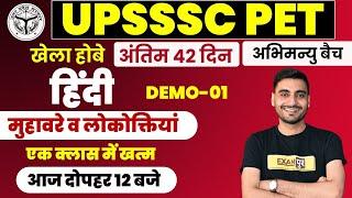 UPSSSC PET 2021 | HINDI CLASSES | HINDI FOR PET EXAMS | मुहावरे व लोकोक्तियां | BY VIVEK SIR |DEMO 1