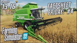 FS22 FACTSHEET FRIDAY #4 (Sheets 13-16) INFO SHARING | Farming Simulator 22.