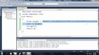 Lesson 7: the float and double types. Beginning Programming with Visual Studio C++ 2010