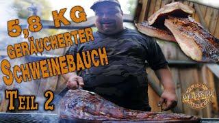 5,8 KG Geräucherter & Gegrillter Schweinebauch – Teil 2 Grillen, Probieren