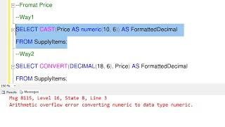 Fix SQL Server Query - Arithmetic overflow error converting numeric to data type numeric