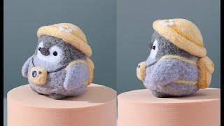 A505 Funny Travel Penguin Wool needle Felting