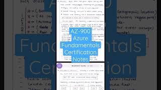 AZ -900 Azure Fundamentals Certification Notes  #shorts #azurecloud