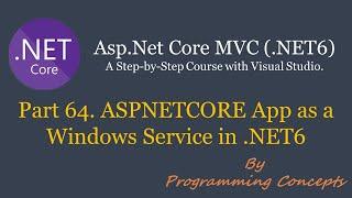 Part 64. ASPNETCORE MVC App as a Windows Service in .NET6.  | ASPNETCORE Hosting Models |