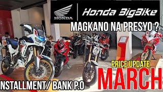 2024 HONDA BIG BIKES UPDATED PRICELIST - CASH PAYMENT & INSTALLMENT