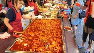 기장시장 떡볶이 달인! 빨갛고 찐한양념, 쫄깃한 떡 - 김가네분식 / Popular snacks in the Korean market - Korean street food