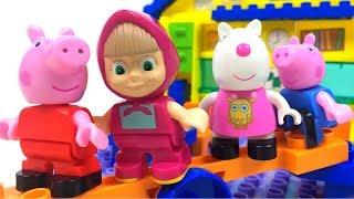 PEPPA PIG SCHOOLHOUSE BUILDING BLOCKS WIHT MADAME GAZELLE, PEPPA, GEORGE & SUSIE SHEEP - UNBOXING