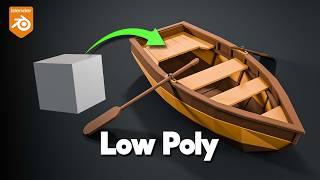 Low Poly Boat modeling in Blender (step by step)