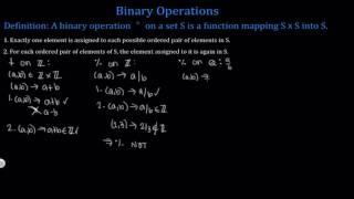 Binary Operations Introduction