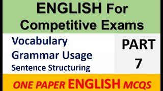 English Grammar MCQs| Sentence structure| Sentence Correction| Grammar Usage| FPSC English MCQs