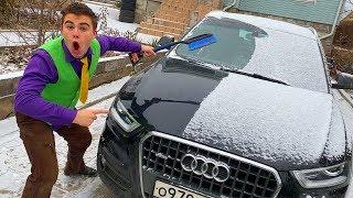 A LOT OF Snow on Car VS Mr. Joe on Audi Q3 in Winter VS Snow
