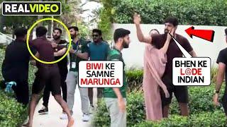 Huge fight between Haris Rauf & an Indian fan who started abusing him in front of his wife