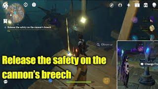 Release the safety on the cannon's breech | The Heavenly Stone's Debris | Genshin Impact