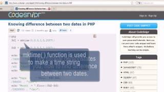 PHP tutorial :Knowing difference between two dates in PHP