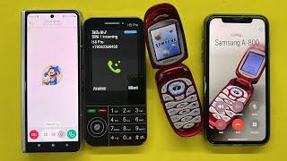 Incoming Call i15pro, Samsung Z Fold3, Samsung A800, iPhone XS Red + Outgoing Call