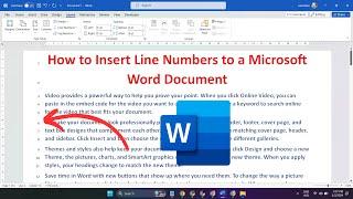 How to Insert Line Numbers to a Microsoft Word Document