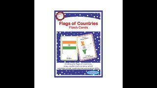 Meraki Babies Large Size Country Flags Flash Cards for Kids - 32 cards