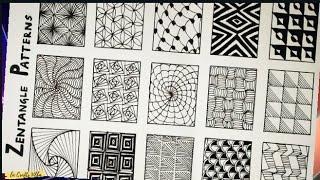 Most satisfying 15 zentangle patterns tutorial || Part 1 || la Crafts villa || Art 65